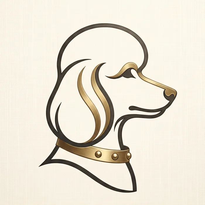 Silueta pudla jako logo